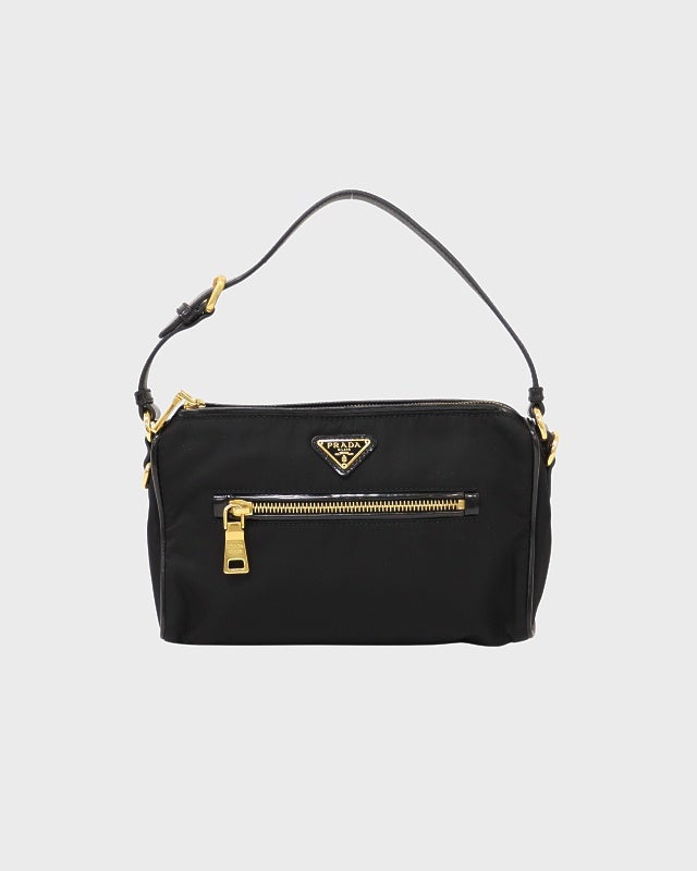 PRADA 三角ロゴ金具ナイロンレザーワンショルダーバッグ | Hedy