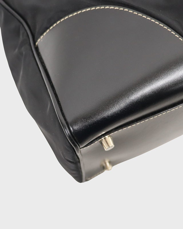 PRADA 三角ロゴ金具ナイロンレザートートバッグ | Hedy