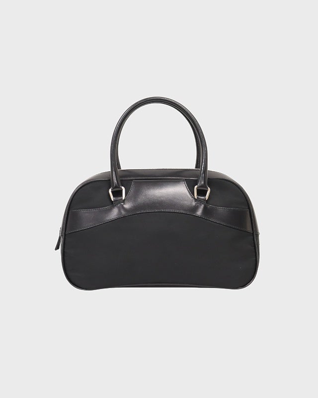 PRADA 三角ロゴ金具ナイロンレザーハンドバッグ | Hedy