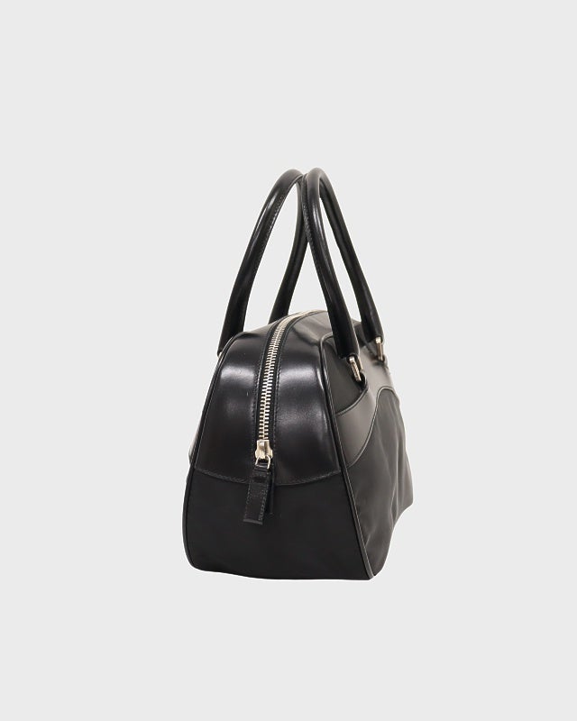 PRADA 三角ロゴ金具ナイロンレザーハンドバッグ | Hedy