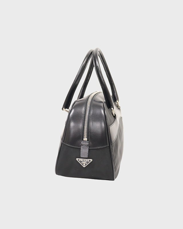 PRADA 三角ロゴ金具ナイロンレザーハンドバッグ | Hedy