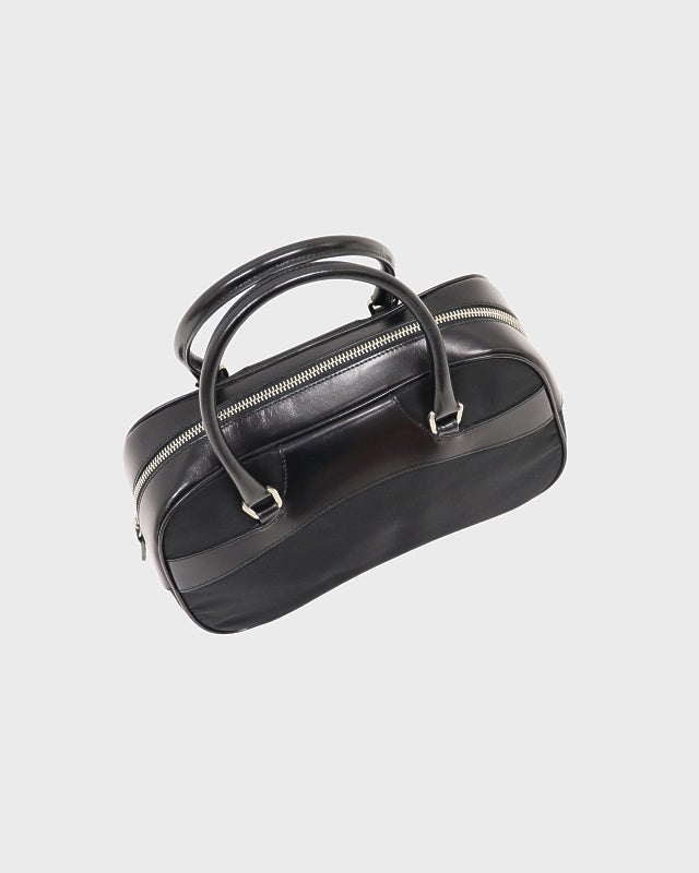 PRADA 三角ロゴ金具ナイロンレザーハンドバッグ | Hedy
