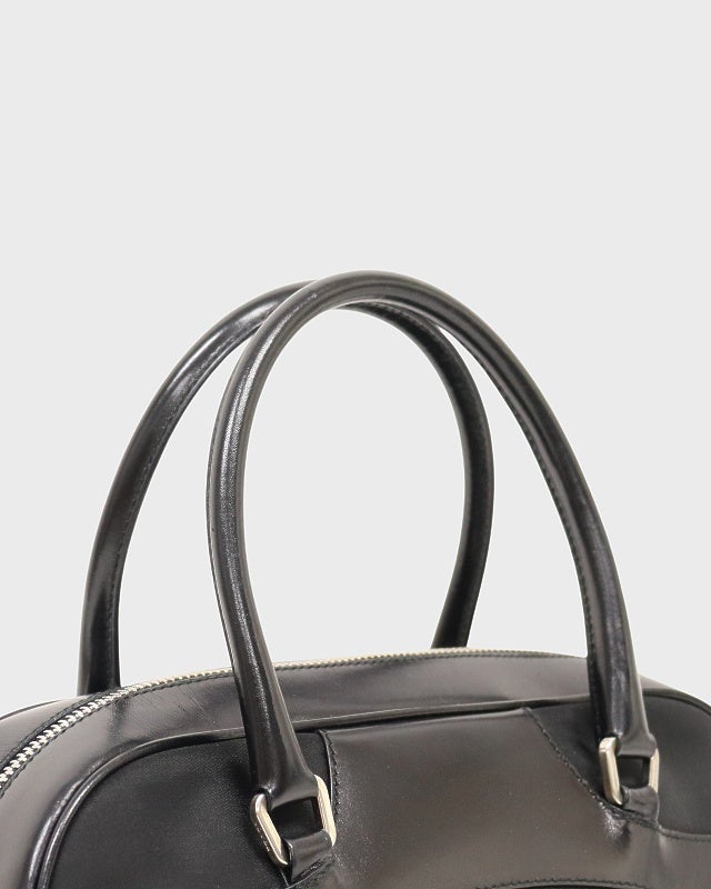 PRADA 三角ロゴ金具ナイロンレザーハンドバッグ | Hedy