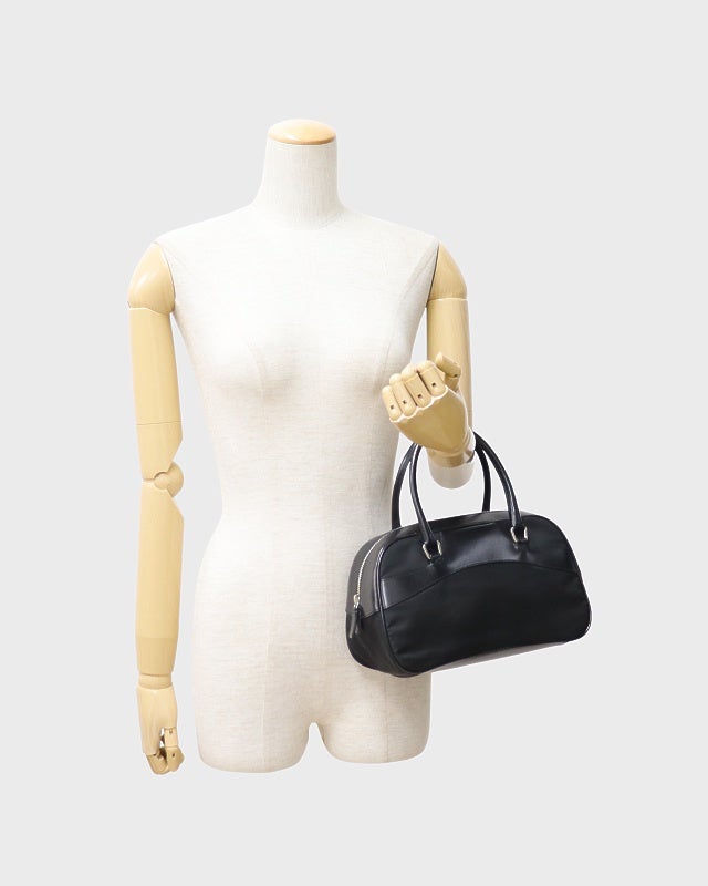 PRADA 三角ロゴ金具ナイロンレザーハンドバッグ | Hedy
