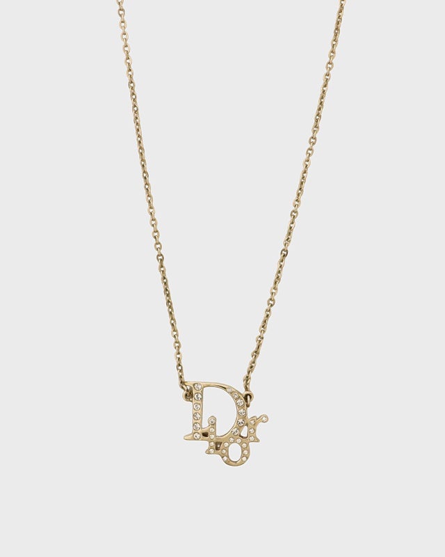 Dior ロゴラインストーンネックレス DIOR ロゴラインストーンネックレス | Hedy