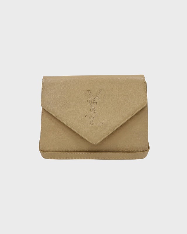 【hedy】サンローラン YSL刻印ショルダーバッグ YSL ロゴステッチレザーショルダーバッグ | Hedy