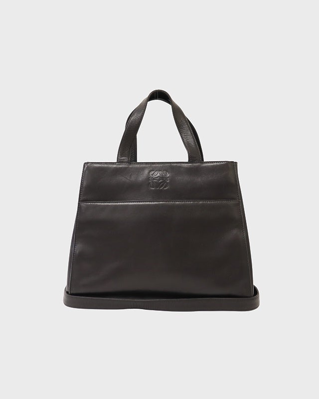 LOEWE アナグラム ビジネスバッグ トートバッグ ブラック レザー LOEWE / ロエベ アナグラム 牛革 カーフ ブラック 黒 ビジネスバッグ