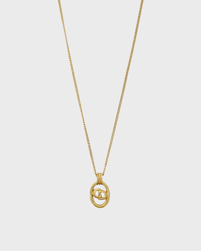 DIOR CDラインストーンチェーンネックレス | Hedy