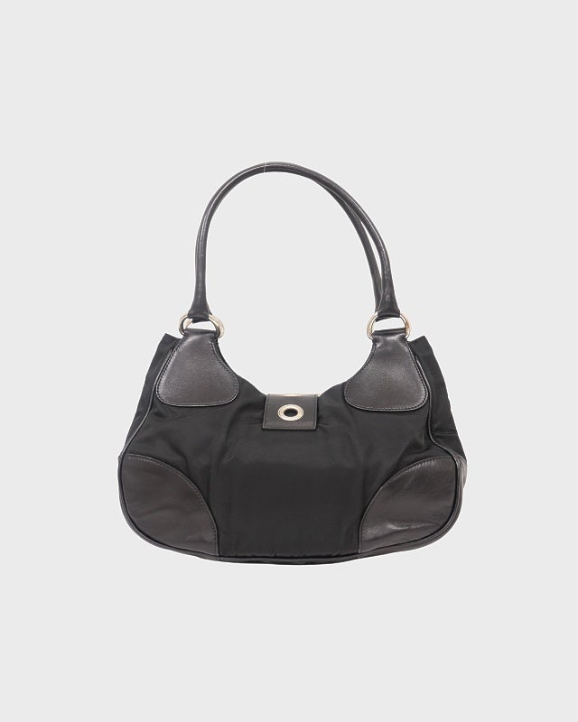 PRADA 三角ロゴ金具ナイロンレザーハンドバッグ | Hedy