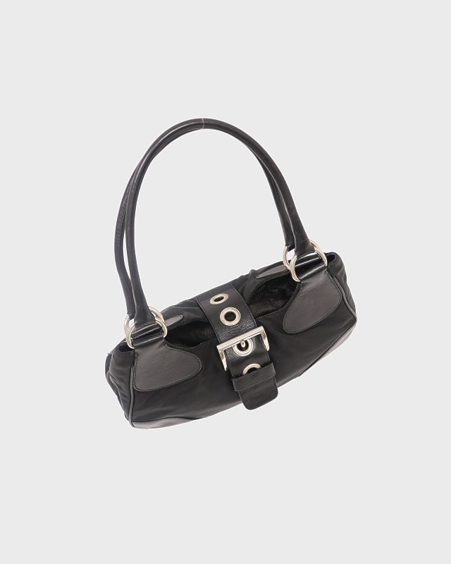 PRADA 三角ロゴ金具ナイロンレザーハンドバッグ | Hedy
