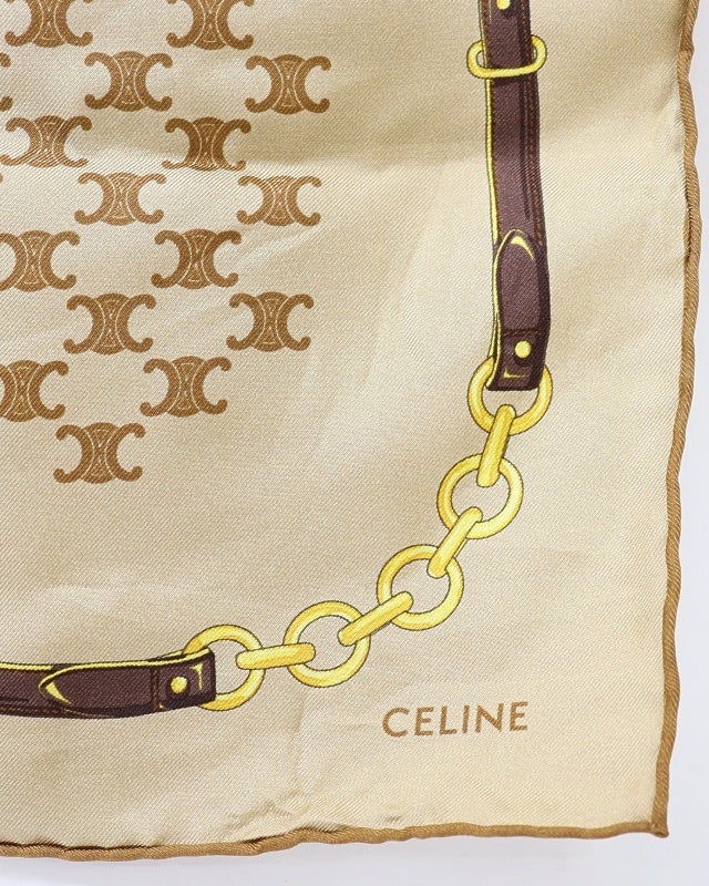 セリーヌ カーディガン スカーフ柄 総柄 金ボタン ロゴ トリオンフ M CELINE トリオンフスカーフ | Hedy