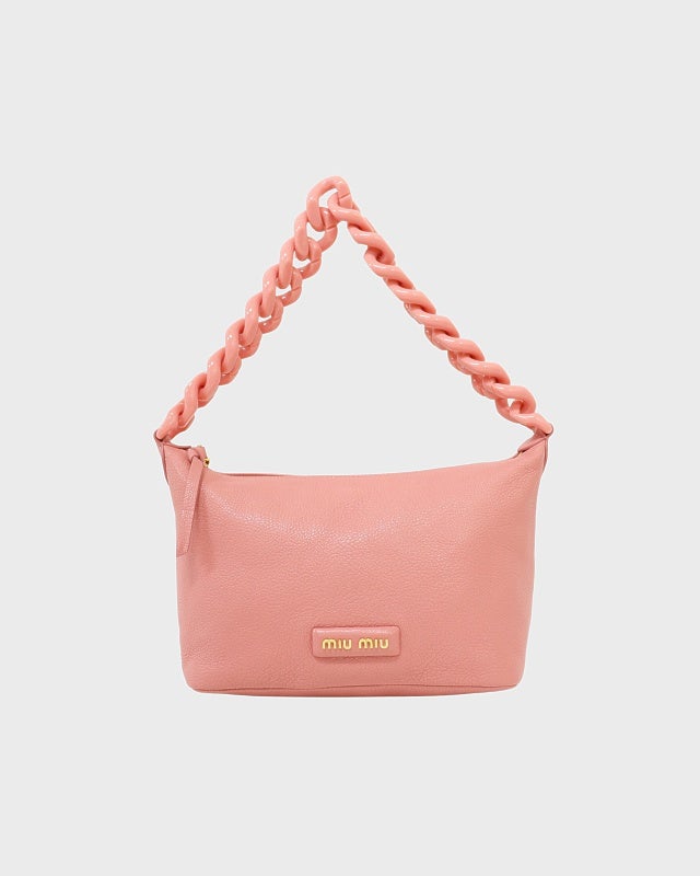 miumiu チェーン バック miu miu（ミュウミュウ） チェーン レザー ショルダー バッグ 5BC114