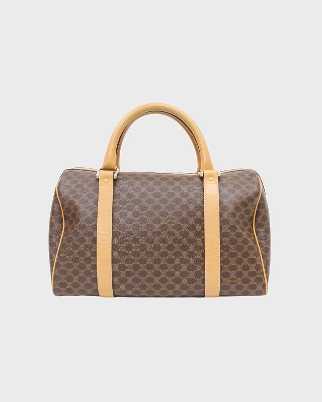 CELINE マカダム柄ブラゾン刻印ボストンバッグ | Hedy