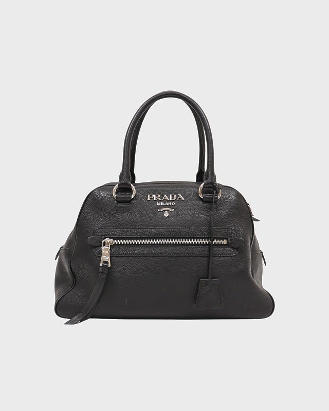 PRADA ロゴエンボスレザーハンドバッグ | Hedy