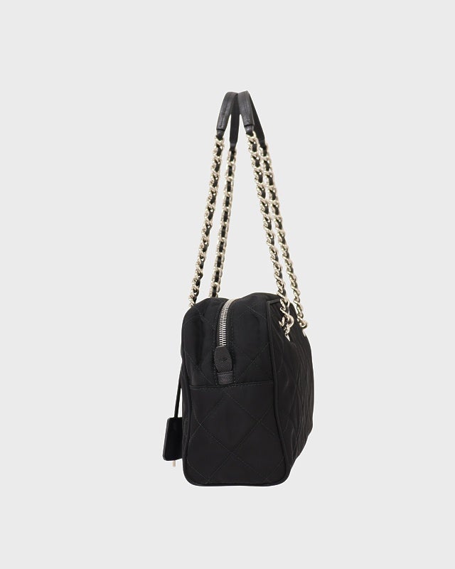 PRADA 三角ロゴ金具キルティングナイロンチェーントートバッグ | Hedy