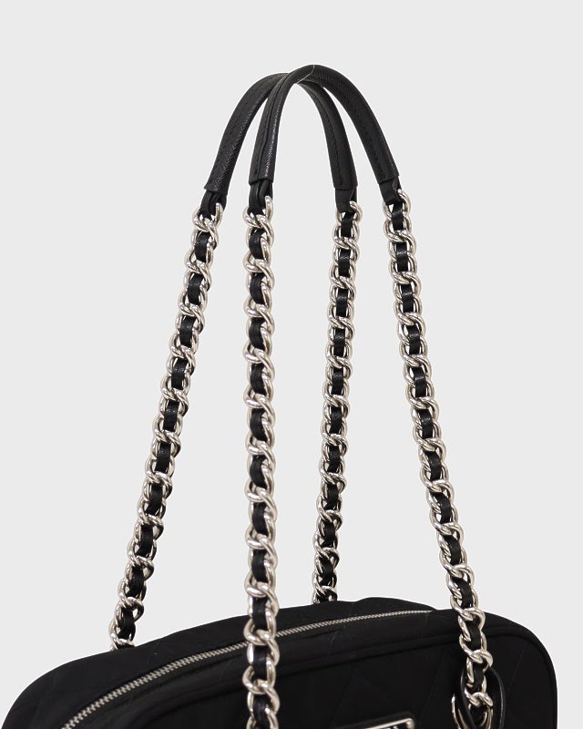 PRADA 三角ロゴ金具キルティングナイロンチェーントートバッグ | Hedy
