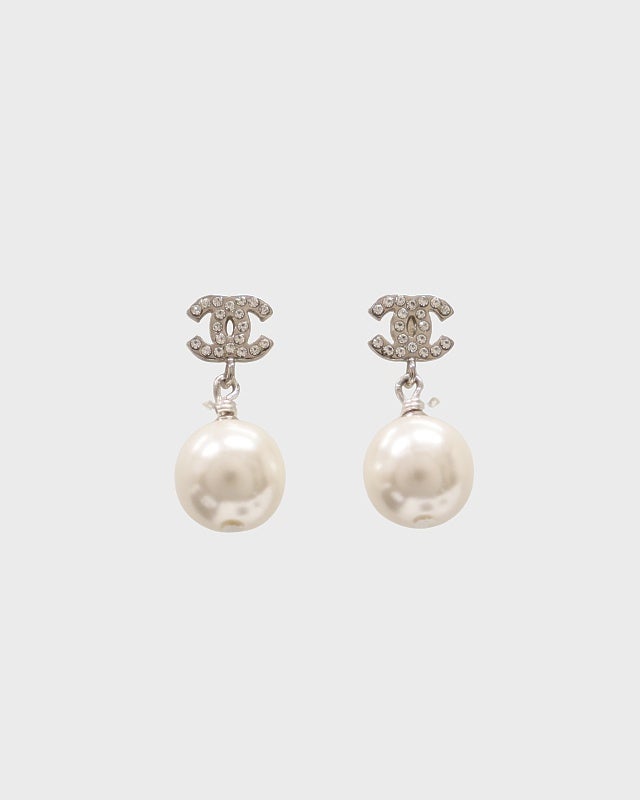 CHANEL COCOラインストーンパールピアス | Hedy