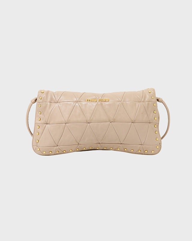 miu miu ワンショルダーバッグ miu miu スタッズキルティングレザーワンショルダーバッグ | Hedy