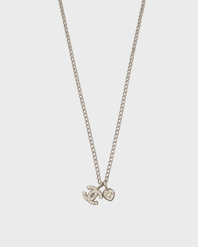 CHANEL COCOラインストーンハートネックレス | Hedy