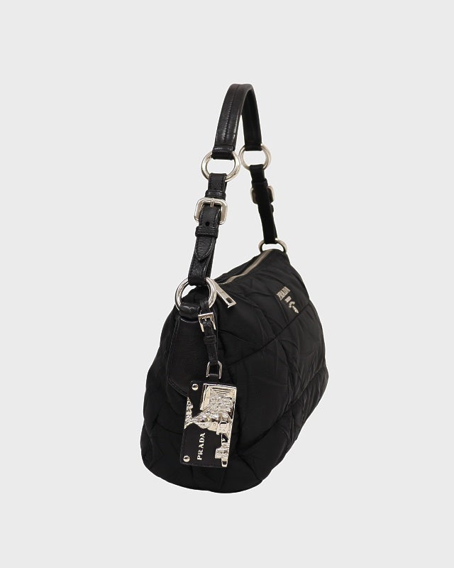 PRADA ロゴ金具ナイロンレザーワンショルダーバッグ | Hedy