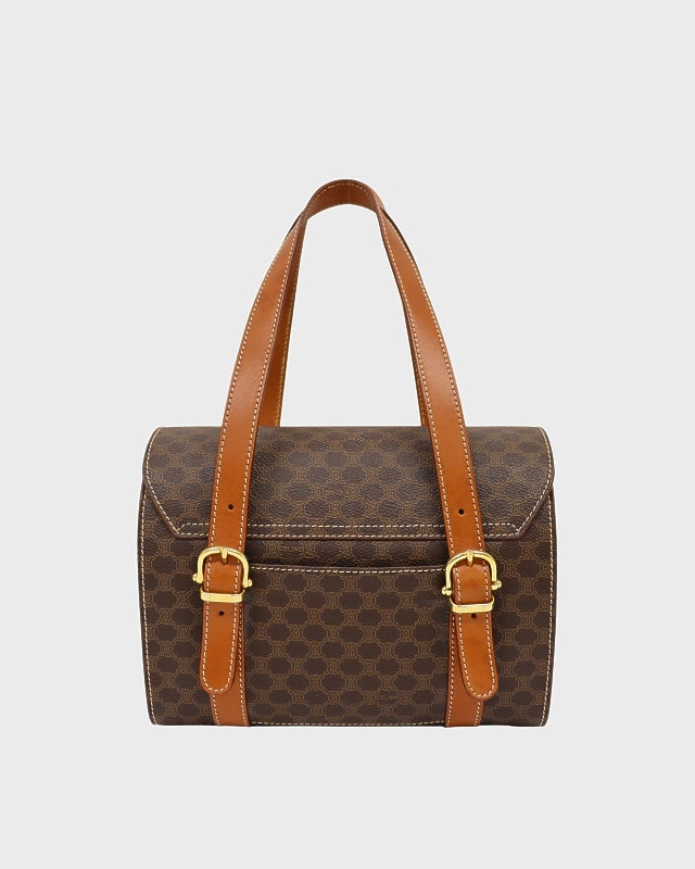 CELINE トリオンフ マカダム柄 ハンドバッグ 新作割☆CELINE マカダム柄 トリオンフハンド バッグ セリーヌ handbag