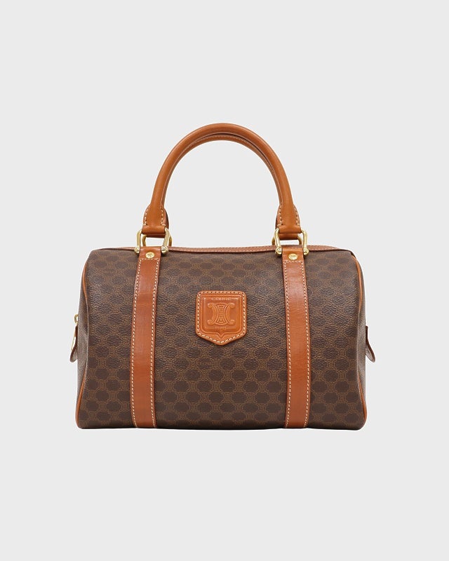 CELINE マカダム柄ブラゾン刻印ミニボストンバッグ | Hedy