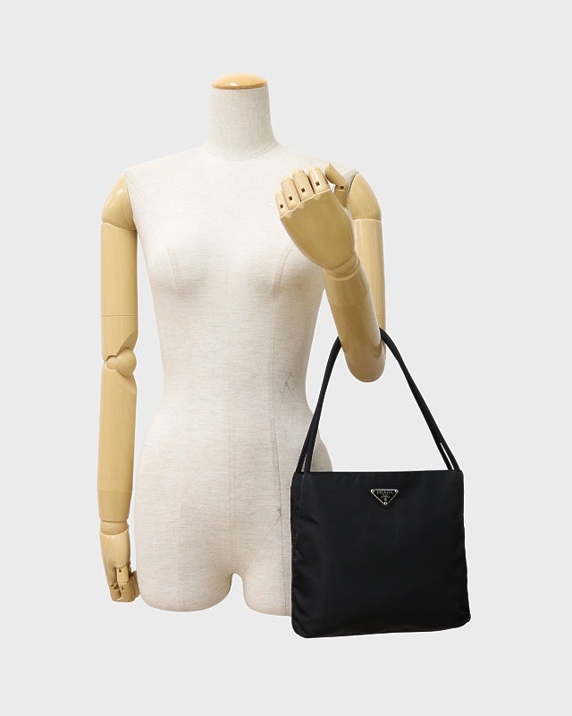 ✨美品✨☘️PRADA☘️✨トートバッグ✨三角ロゴ✨ナイロンレザー✨ゴールド金具✨ PRADA 三角ロゴ金具ナイロントートバッグ | Hedy