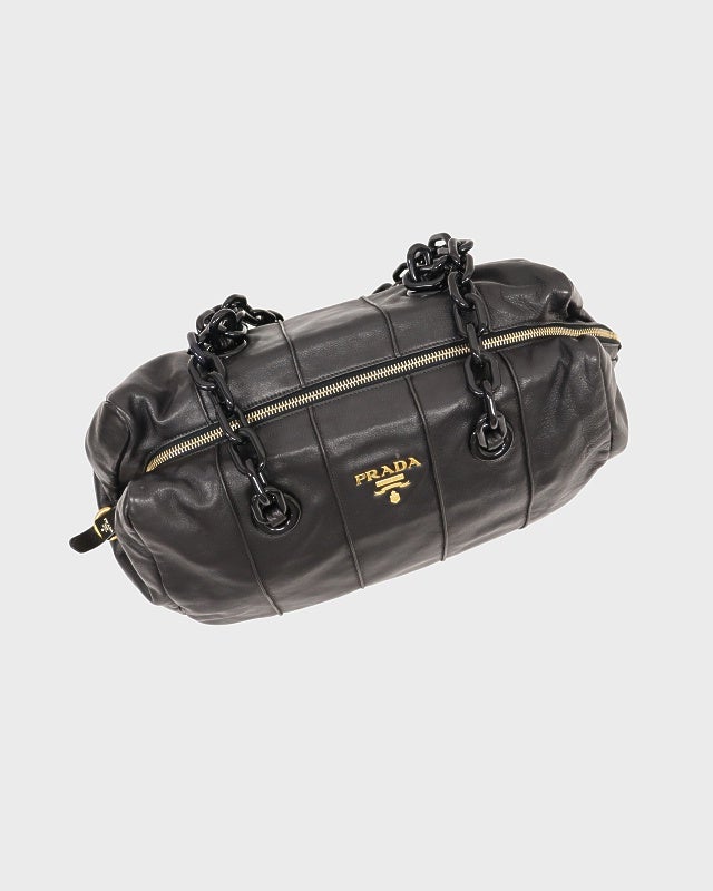 prada ショルダーバック PRADA プラチェーンレザーショルダーバッグ | Hedy