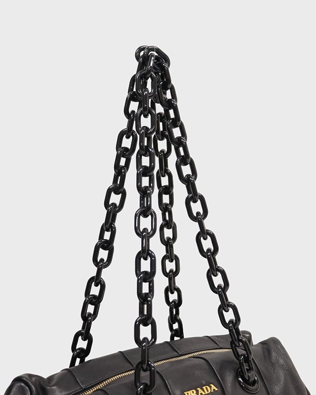 PRADA プラチェーンレザーショルダーバッグ | Hedy