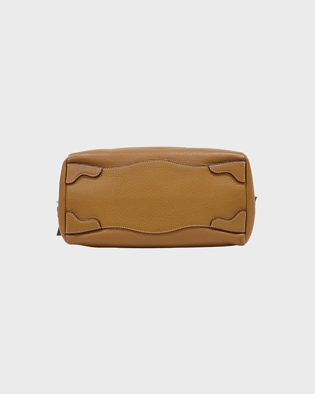ブラウンレザー ハンドバッグ エンボスロゴ PRADA ロゴエンボスレザーハンドバッグ | Hedy