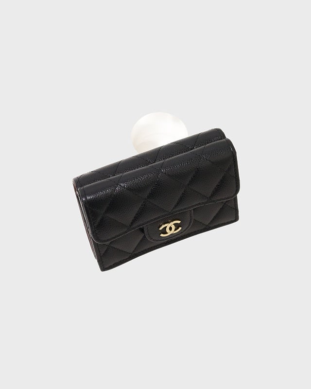 CHANEL マトラッセキャビアスキンコンパクトウォレット | Hedy