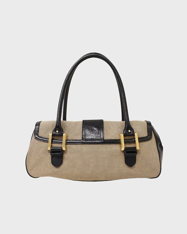 FENDI ロゴキャンバスレザーハンドバッグ | Hedy