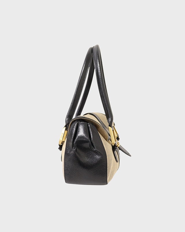 FENDI ロゴキャンバスレザーハンドバッグ | Hedy