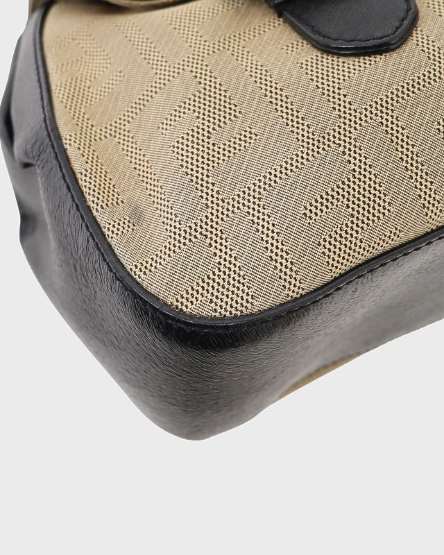 FENDI ロゴキャンバスレザーハンドバッグ | Hedy