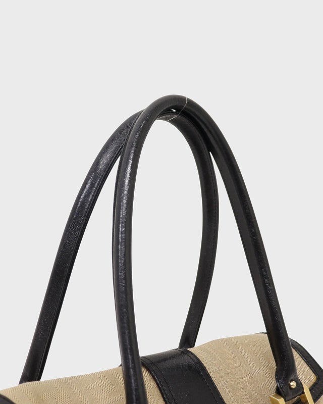 FENDI ロゴキャンバスレザーハンドバッグ | Hedy