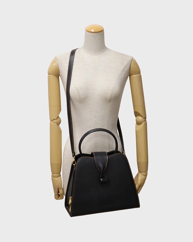 LOEWE ターンロックショルダーバッグ LOEWE ロゴ刻印ターンロックレザーショルダーバッグ | Hedy