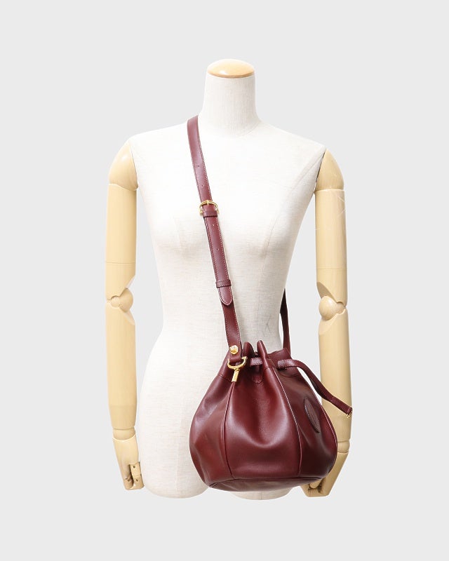 Cartier マストライン巾着レザーショルダーバッグ | Hedy