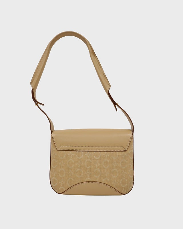 CELINE ベージュキャンバスショルダーバッグ CELINE Cマカダムキャンバスレザーワンショルダーバッグ | Hedy