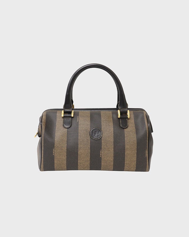 【鑑定済】FENDI ペカン トートバッグ 大容量 ロゴ ボストンバッグ FENDI ペカン柄ボストンバッグ | Hedy