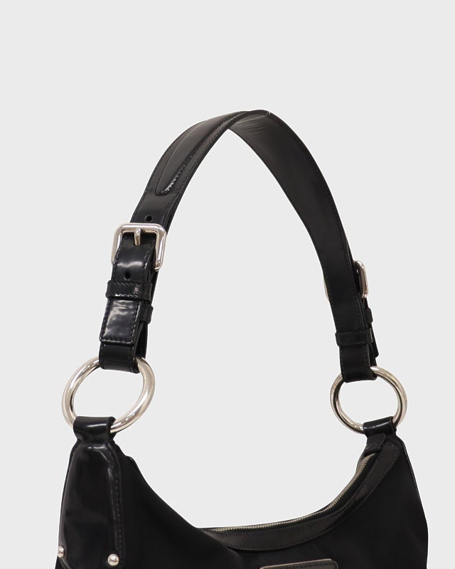 PRADA 三角ロゴ金具ナイロンレザーワンショルダーバッグ | Hedy