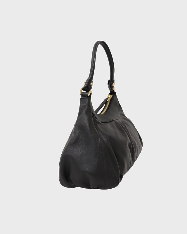 GUCCI✨️レザー ワンショルダーバッグ　GG柄 シマレザー　アビー　ブラック GUCCI アビーレザーワンショルダーバッグ | Hedy