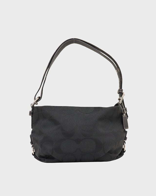 美品 コーチ バッグ ワンショルダー ブラック キャンバス シグネチャー COACH（コーチ） トートバッグ レディース シグネチャー トップ