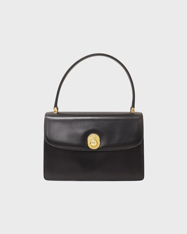 ✨CELINE✨バニティ スターボール ブラック レザー ロゴ金具 CELINE スターボールレザーハンドバッグ | Hedy