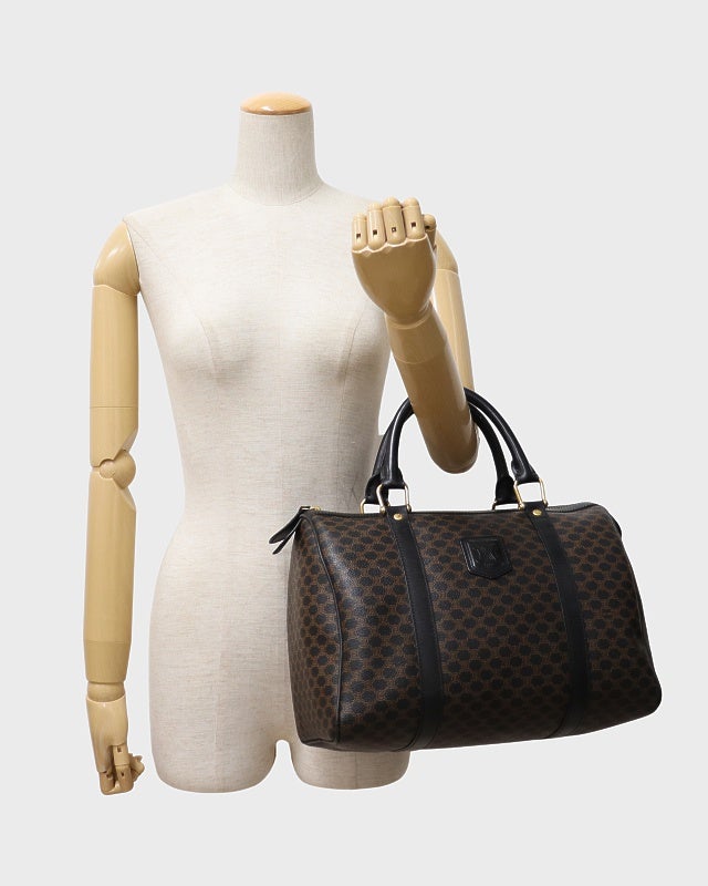 CELINE マカダム柄ブラゾン刻印ボストンバッグ | Hedy