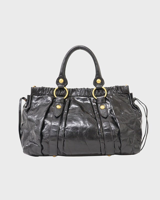 miumiu☆2wayバッグ miu miu ロゴヴィッテロカリブレザー2Wayバッグ | Hedy