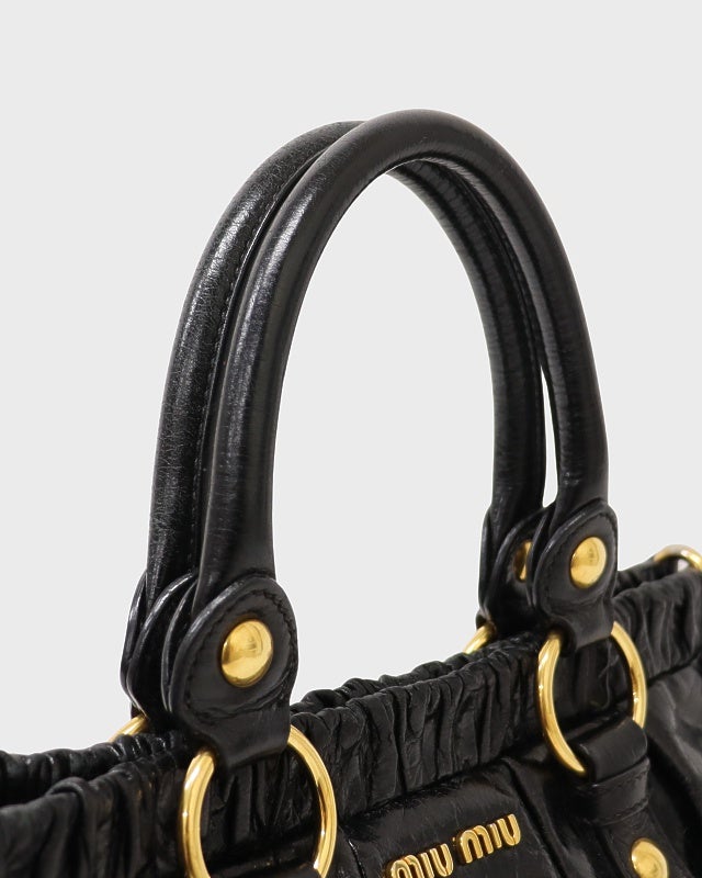 極美品 MIUMIU ミュウミュウ レザー 2wayバッグ ヴィッテロカリブ ミュウ Miu ヴィッテロ カリブ ハンドバッグ 2WAY ショルダーバッグ