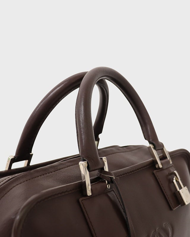 LOEWE アマソナ28 ダークブラウン Amazona（LOEWE） ロエベ LOEWE アマソナ28 ハンドバッグ レザー こげ