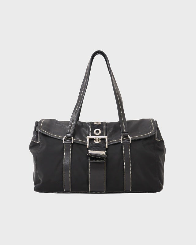 PRADA 三角ロゴ金具ナイロンレザートートバッグ | Hedy