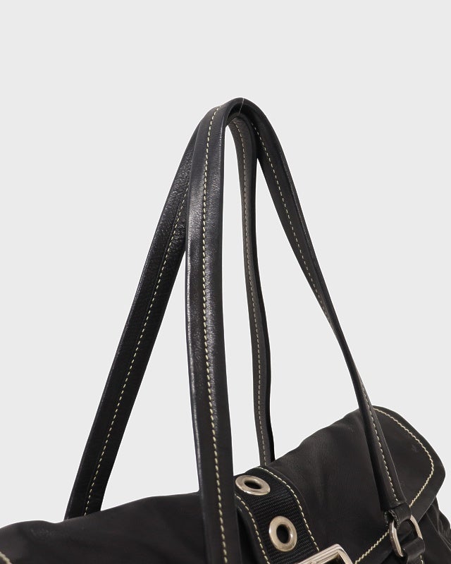 PRADA 三角ロゴ金具ナイロンレザートートバッグ | Hedy