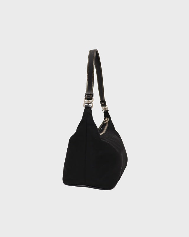 プラダ ナイロン レザー ワンショルダー アクセサリーポーチ 三角ロゴ 金具 PRADA 三角ロゴ金具ナイロンレザーワンショルダーバッグ | Hedy